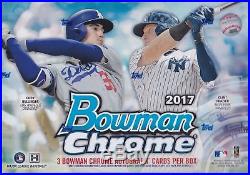 2017 Bowman Chrome Baseball sealed HTA Choice Box 3 autographs