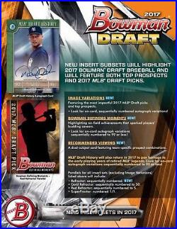 2017 Bowman Draft Baseball (12/06) Factory Sealed SUPER JUMBO Hobby Box 5 Autos