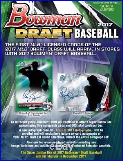 2017 Bowman Draft Baseball Super Jumbo Box Factory Sealed Presell