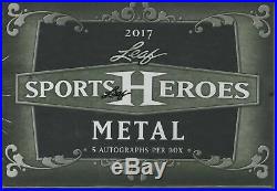 2017 Leaf Metal Sports Heroes SEALED HOBBY BOX (5 Autos/Autographs)
