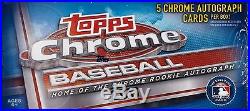 2017 Topps Chrome Baseball sealed jumbo box 12 packs of 13 MLB cards 5 auto