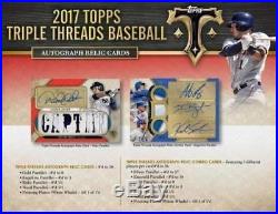 2017 Topps Triple Threads Baseball Factory Sealed Hobby Box 4 Hits