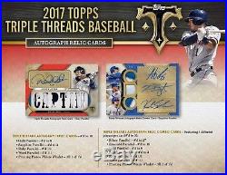 2017 Topps Triple Threads Baseball Hobby Box From Factory Sealed Master Case