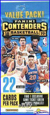 2018/19 Panini Contenders Basketball MASSIVE Sealed JUMBO FAT PACK Box-264 Cards
