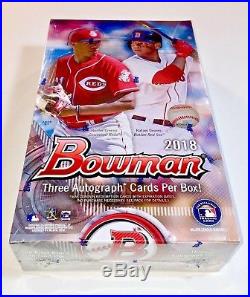 2018 Bowman Baseball Jumbo Factory Sealed Hobby Box 12 Packs & 3 Autos Per Box