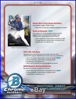 2018 Bowman Chrome Baseball (09/05) Factory Sealed Hobby Box Master Box 12 Packs