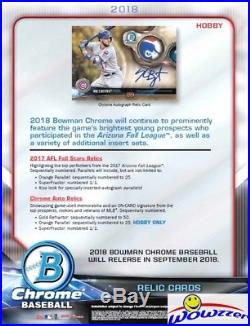 2018 Bowman Chrome Baseball Factory Sealed HOBBY Box-2 AUTOGRAPHS