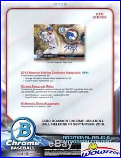 2018 Bowman Chrome Baseball Factory Sealed HTA CHOICE HOBBY Box-3 AUTOGRAPHS