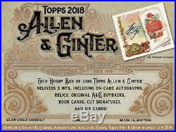 2018 Topps Allen & Ginter Baseball Factory Sealed Hobby Box