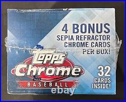 2018 Topps Chrome Baseball Factory Sealed Blaster Box EXCLUSIVE SEPIA REFRACTORS