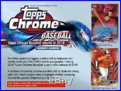 2018 Topps Chrome Baseball Factory Sealed HOBBY JUMBO Box 5 AUTOGRAPHS