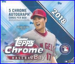 2018 Topps Chrome Baseball Factory Sealed HOBBY JUMBO Box-5 AUTOGRAPHS