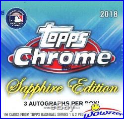 2018 Topps Chrome Baseball Sapphire Edition Factory Sealed Box-3 AUTOGRAPHS