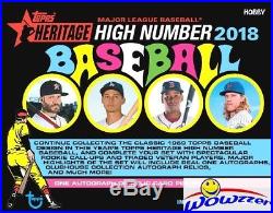 2018 Topps Heritage High Number Baseball Sealed Hobby Box-AUTOGRAPH/RELIC