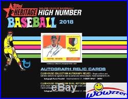 2018 Topps Heritage High Number Baseball Sealed Hobby Box-AUTOGRAPH/RELIC