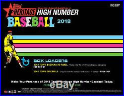 2018 Topps Heritage High Number Baseball Sealed Hobby Box withFree Priority
