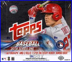 2018 Topps Series 1 Baseball FACTORY SEALED Jumbo Box Free S&H + 2 Silver Pack