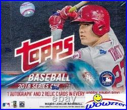 2018 Topps Series 1 Baseball MASSIVE Factory Sealed HOBBY JUMBO Box-3 AUTO/RELIC