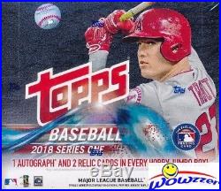 2018 Topps Series 1 Baseball Sealed HOBBY JUMBO 6 Box CASE-18 AUTOGRAPH/RELIC