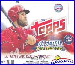 2018 Topps Series 2 Baseball Sealed HOBBY JUMBO 6 Box CASE-18 AUTOGRAPH/RELIC