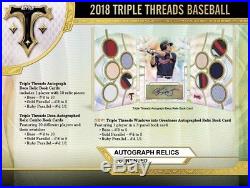 2018 Topps Triple Threads Baseball (10/31) Factory Sealed Hobby Box 4 Big Hits