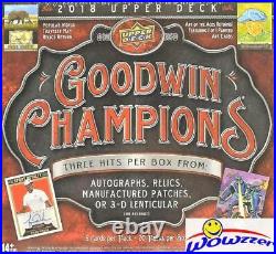 2018 Upper Deck Goodwin Factory Sealed HOBBY Box-3 HITS (Auto/Relic/Patch/3-D)