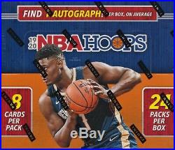 2019-20 Panini Hoops Basketball sealed retail box 24 packs of 8 NBA cards 1 auto