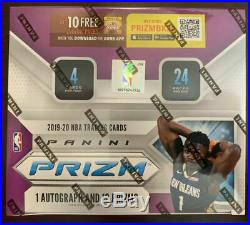 2019 20 Panini Prizm Basketball sealed retail box 24 packs 4 NBA cards 1 auto