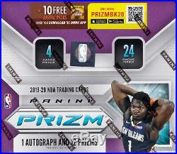 2019 20 Panini Prizm Basketball sealed retail box 24 packs 4 NBA cards 1 auto
