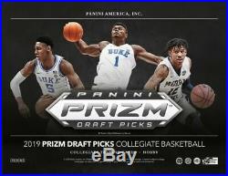 2019/20 Panini Prizm Collegiate Draft Picks Basketball Factory Sealed Hobby Box