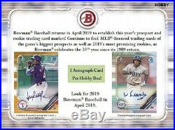 2019 Bowman Baseball (04/17) Factory Sealed Hobby Box 1 Autograph 24 Packs