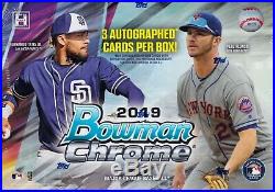 2019 Bowman Chrome Baseball sealed hobby HTA box 3 autograph cards
