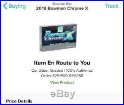 2019 Bowman Chrome X Single (1) Box Sealed/Unopened StockX Exclusive