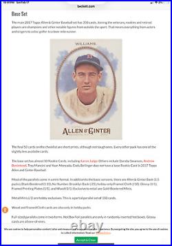 2019 Topps Allen & Ginter X MLB Baseball Hobby Box Factory Sealed
