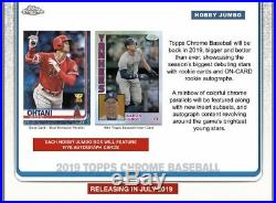 2019 Topps Chrome Baseball Factory Sealed Hobby Jumbo HTA Box PRE-SELL July 31