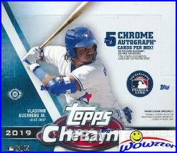 2019 Topps Chrome Baseball MASSIVE Factory Sealed HOBBY JUMBO Box-5 AUTOGRAPHS