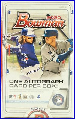 2020 Bowman Baseball Factory Sealed Hobby Box 24 Packs 1 Auto