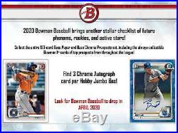 2020 Bowman Baseball Hta Jumbo Box New Factory Sealed Sealed Free Shipping