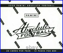 2020 Panini Absolute Football NFL Fat Pack/ Cello Pack Box New Factory Sealed