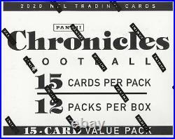 2020 Panini Chronicles Football Cards Factory Sealed 12 Pack Cello Fat Pack Box