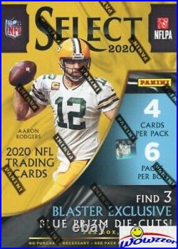 2020 Panini Select Football EXCLUSIVE Sealed Blaster Box-3 BLUE PRIZM DIE-CUTS