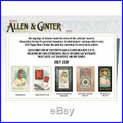 2020 Topps Allen & Ginter Baseball Factory Sealed Hobby Box Pre Sale