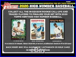 2020 Topps Heritage High Number Baseball Factory Sealed Hobby Box Pre Sale