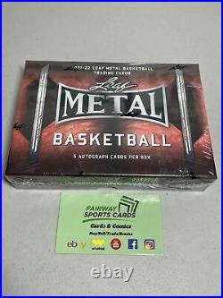 2021-22 Leaf Metal Basketball Hobby Box Factory Sealed 5 AUTOS