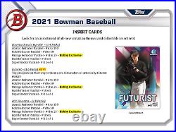 2021 Bowman Baseball Factory Sealed Hobby Box