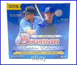 2021 Bowman Sapphire Edition Baseball Factory Sealed Hobby Box One Auto Per Box