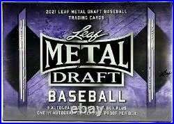 2021 LEAF Metal Draft Baseball Cards Unopened Sealed JUMBO Hobby Box 9 Autos