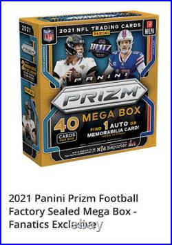 2021 Panini Prizm Football Factory Sealed Mega Box Fanatics Exclusive Confirmed