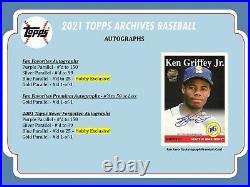 2021 Topps Archives Baseball SEALED BOX 2 On-Card Autographs