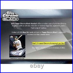2021 Topps Chrome Black Baseball Factory Sealed Hobby Box